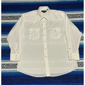 Panhandle Slim Western Pearl Snap Shirt Mens XL White Dobby Long Sleeve